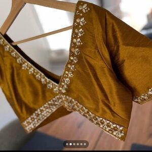 Raw silk hand embroidered blouse